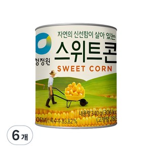 청정원 스위트콘 통조림, 340g, 6개