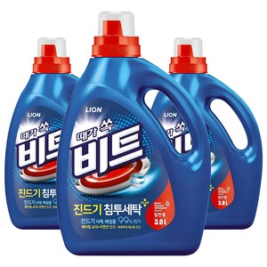 비트 진드기 침투세탁 일반용 액상세제 본품, 3L, 3개