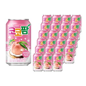 코코팜 피치핑크 복숭아, 340ml, 24개