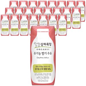 상하목장 유기농 딸기우유, 24개, 125ml