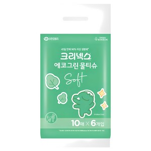 크리넥스 에코그린 소프트 리틀카카오프렌즈 물티슈, 45g, 10개입, 1세트