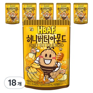 바프 허니버터 아몬드, 40g, 18개