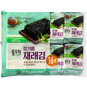 풀무원 참기름 도시락 재래김 16p, 64g, 1개