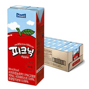 매일유업 피크닉 사과, 200ml, 24개