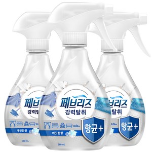 페브리즈 항균 플러스 섬유탈취제 깨끗한향 본품, 360ml, 3개