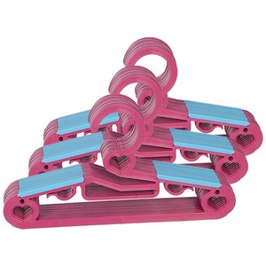 하트 논슬립 어린이용 옷걸이, 핑크, 30개