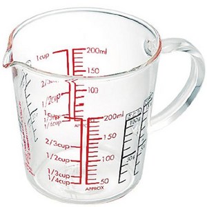 하리오 손잡이 유리 계량컵 200ml CMJW 200, 1개