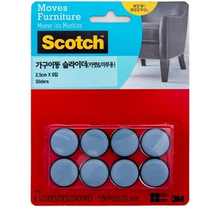 스카치 가구이동 슬라이더 카펫 마루용 8입 SP643, 2.5 x 2.5 ..., 2개