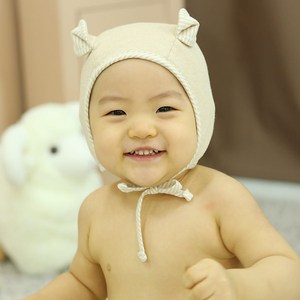 무슈 오가닉 포인트귀 파일럿 아기 모자