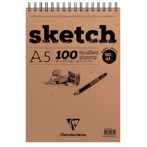 클레르퐁텐 스케치북, 148 x 210mm, 100매, A5, 100매