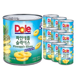 돌 파인애플 슬라이스 통조림, 439g, 10개