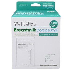 마더케이 일회용 변온 모유 저장팩 200ml, 90매, 1개