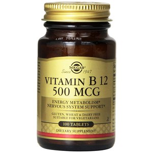솔가 타블렛 비타민 B12 500mcg, 100정, 1개