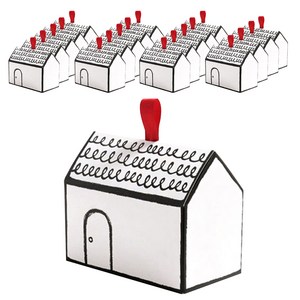 콤래드 널찍한 하우스박스 20p + 레드리본, 혼합색상, 1세트