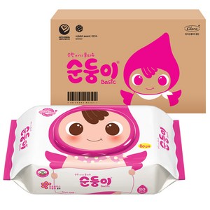 순둥이 베이직 유아물티슈 캡형