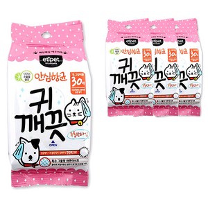 에티펫 반려동물 귀 깨끗 세정 물티슈 30p, 150g, 4개