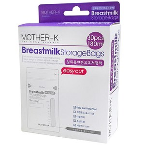 마더케이 일회용 이지컷 변온 모유저장팩 180ml, 30매, 1개