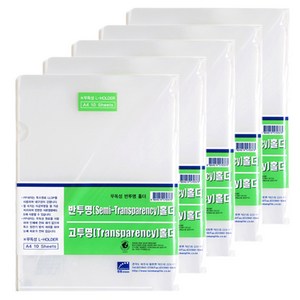 희망사무포인트 반투명 이단 L자 화일, 흰색, 50개