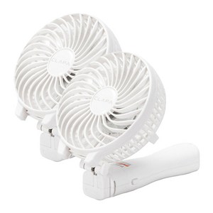 클래파 고속충전 보조배터리 겸용 핸디형 미니 선풍기 2p, BFB-HF2600W, 화이트