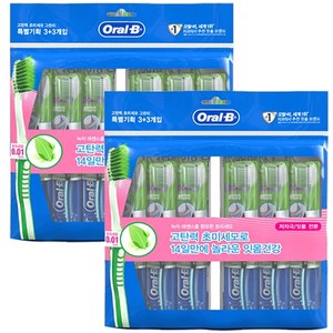 오랄비 고탄력 초미세모 그린티 칫솔, 6개입, 2개