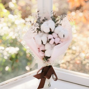 아스파시아 로웰 목화 7송이 꽃다발, 화이트