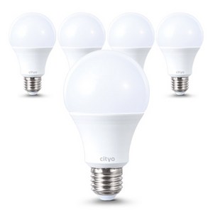 씨티오 LED 화이트 전구 12W, 전구색, 5개
