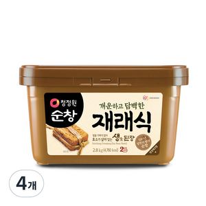 청정원순창 재래식 생된장, 2.8kg, 4개