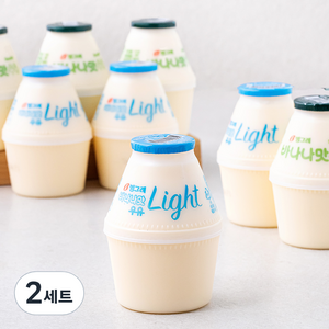 빙그레 바나나맛우유 240ml x 4개입 + 바나나맛 우유 라이트 240ml x 4개입 세트, 2세트