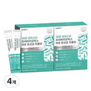 건강한약속바른 19종 생유산균 프리바이오틱스 모유 유산균 프롤린 30p, 60g, 4개