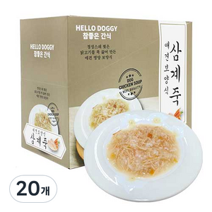 참좋은간식 삼계죽 강아지 간식 80g, 삼계맛, 20개