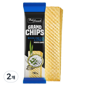 발스낵 그랜드 감자칩 사워크림&어니언, 90g, 2개