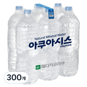 아쿠아시스 무라벨 생수, 2L, 300개