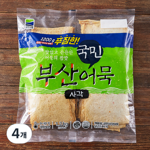 국민 사각 어묵 30장, 1.2kg, 4개