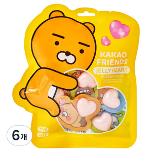카카오프렌즈 젤리 하트, 50g, 6개
