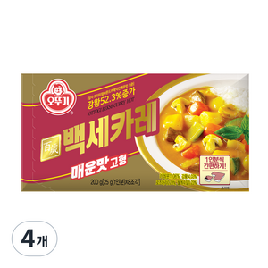 오뚜기 백세카레 고형 매운맛, 200g, 4개