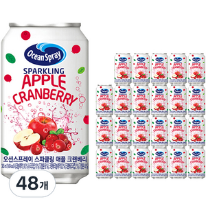 오션스프레이 스파클링 애플 크랜베리 탄산음료, 345ml, 48개