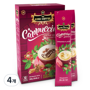 티엔아이킹커피 카푸치노 시나몬향 커피믹스, 20g, 12개입, 4개