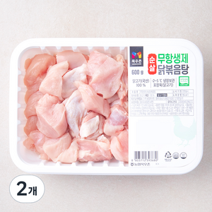 목우촌 무항생제 순살 닭고기 닭볶음탕용 (냉장), 600g, 2개