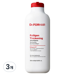 닥터포헤어 폴리젠 씨크닝 저자극 볼륨 강화 탈모샴푸 허브플로럴향, 500ml, 3개