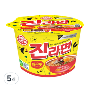 오뚜기 진라면 매운맛 용기 110g, 5개