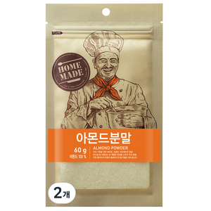 큐원 홈메이드 아몬드 분말, 60g, 2개