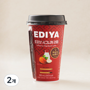 이디야 토피넛 시그니처 라떼, 300ml, 2개