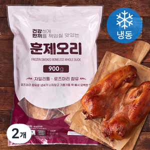 건강한끼 중국산 훈제 오리 (냉동), 900g, 2개