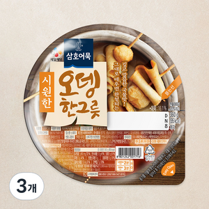 삼호어묵 CJ 시원한 오뎅 한그릇 용기, 360g, 3개