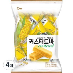 청우식품 커스터드바, 340g, 4개