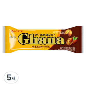 가나 롯데 초코바 아몬드, 43g, 5개