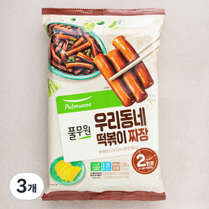 풀무원 우리동네 떡볶이 짜장 2인분, 330g, 3개