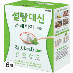 설탕대신 스테비아 스틱형, 60g, 6개