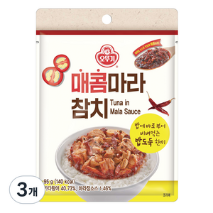 오뚜기 매콤 마라참치 파우치, 95g, 3개