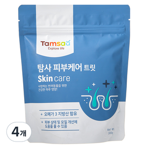 탐사 강아지 뉴트리션 트릿 영양제, 300g, 피부/피모, 4개